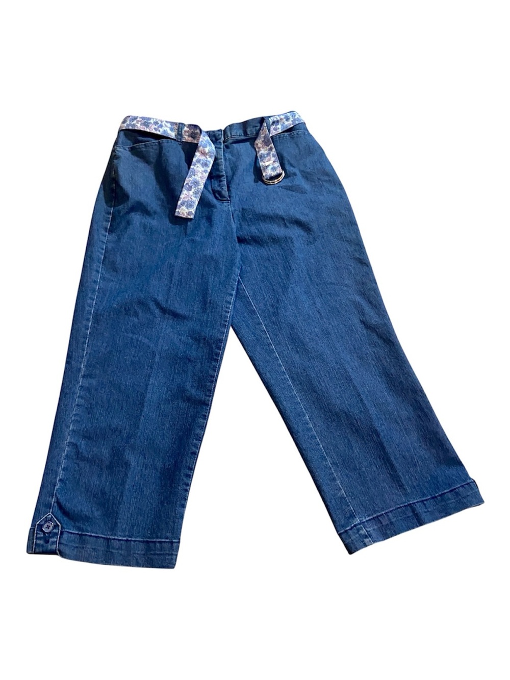 Women’s Size 12 Denim Capris with Floral Belt